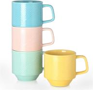 adewnest stackable coffee mugs set: space-saving and stylish drinkware logo