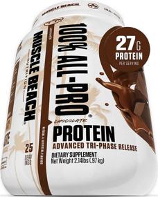 img 4 attached to Muscle Beach All-Pro Whey Protein Powder with Whey Isolate - 27G Protein Chocolate, Gluten Free, Low Carb, Keto Friendly, Mr. Olympia Approved, 2LB Chocolate Protein Powder