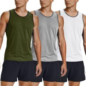 img 4 attached to 💪 COOFANDY Men's 3 Pack Workout Tank Tops: Gym Shirts for Muscle Tee, Bodybuilding, and Fitness