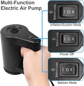 img 2 attached to 🎈 WEEFEESTAR Electric Air Pump - 2 in 1 Quick Inflator Deflator for Inflatables, Balloons, Pool Floats, Air Mattresses, and More - 350W Air Pump with 5 Nozzles - Perfect for Party Decorations!
