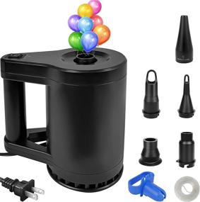 img 4 attached to 🎈 WEEFEESTAR Electric Air Pump - 2 in 1 Quick Inflator Deflator for Inflatables, Balloons, Pool Floats, Air Mattresses, and More - 350W Air Pump with 5 Nozzles - Perfect for Party Decorations!