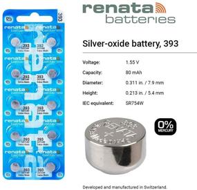 img 3 attached to 🔋 Renata Non-Rechargeable Watch Battery SR48 Flat Top 7.9mm - 1.55V 80mAh Silver Oxide - Rohs Compliant: Na-393