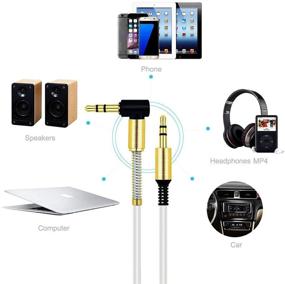 img 2 attached to 🔌 JacobsParts 3.5mm AUX Cable Car Stereo Audio Auxiliary Headphone Jack Cord, 3ft (White)