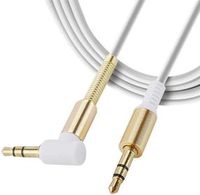 img 4 attached to 🔌 JacobsParts 3.5mm AUX Cable Car Stereo Audio Auxiliary Headphone Jack Cord, 3ft (White)