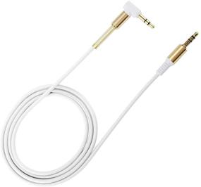 img 3 attached to 🔌 JacobsParts 3.5mm AUX Cable Car Stereo Audio Auxiliary Headphone Jack Cord, 3ft (White)