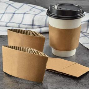 img 1 attached to 🧥 Kraft Paper Hot Cup Sleeve Jacket Holder - Efficient Protection for Hot and Cold Beverages, Hand Safety and Insulation (Kraft, 100)