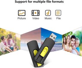 img 3 attached to 🖥️ KEATHY 64GB Flash Drive 5 Pack - USB 2.0 Thumb Drive Bundle, Retractable Slide Zip Memory Sticks for PC/Mac - Data Storage Backup in 5 Mixed Colors