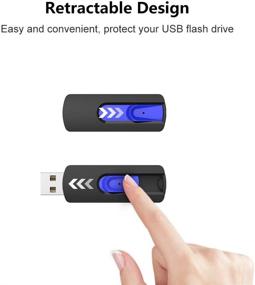 img 2 attached to 🖥️ KEATHY 64GB Flash Drive 5 Pack - USB 2.0 Thumb Drive Bundle, Retractable Slide Zip Memory Sticks for PC/Mac - Data Storage Backup in 5 Mixed Colors