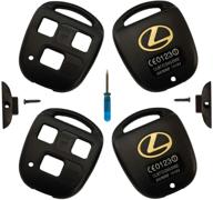 🔑 black+black lexus remote key fob case shell replacement: 3 buttons for gs300, gs400, gs430, gx470, is300, ls400, ls430, lx470, rx300, rx330, rx350, rx400h, rx450h, sc430 logo