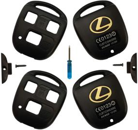 img 4 attached to 🔑 Black+Black Lexus Remote Key Fob Case Shell Replacement: 3 Buttons for GS300, GS400, GS430, GX470, IS300, LS400, LS430, LX470, RX300, RX330, RX350, RX400h, RX450h, SC430