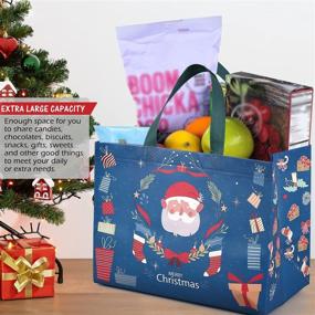 img 2 attached to 🛍️ Christmas Reusable Grocery Bags: Festive Totes for Gift Wrapping, Shopping, and Xmas Parties - Set of 8