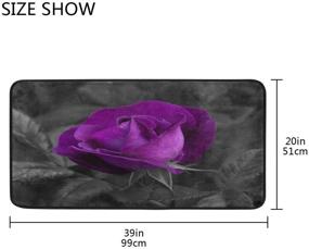 img 1 attached to 🌹 Ковер CaTaKu Пурпурная Роза: Нескользящий полиэстеровый ковер для кухни и столовой - 39x20 дюймов, стильный и стиральный.