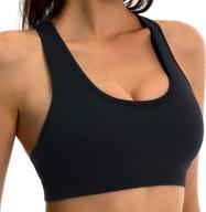 🏋️ women's high impact racerback sports bra with removable cups for fitness gym - supportive padded workout yoga bra logo