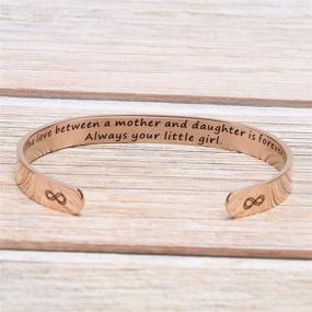 img 1 attached to 🌹 Engraved Motivational Message Stainless Steel Cuff Bracelet - Inspirational Rose Gold Jewelry for Women, Mothers, Daughters - Perfect Gift for Mom, Grandmother, Birthday, Christmas