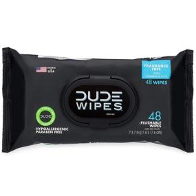 img 4 attached to 🧻 Прокладки DUDE Wipes Flushable Wipes 48 шт., в дозаторе: Без запаха, влажные прокладки с витамином Е и алоэ, безопасны для использования дома, совместимы с септиками и канализацией