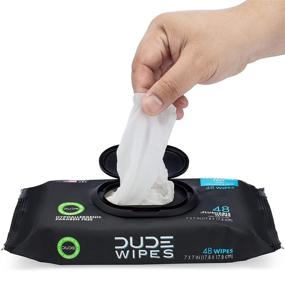 img 1 attached to 🧻 Прокладки DUDE Wipes Flushable Wipes 48 шт., в дозаторе: Без запаха, влажные прокладки с витамином Е и алоэ, безопасны для использования дома, совместимы с септиками и канализацией