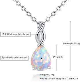 img 2 attached to Stunning White Fire Opal Pendant Necklace: Perfect Birthstone Jewelry Gift for Women and Girls