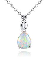 stunning white fire opal pendant necklace: perfect birthstone jewelry gift for women and girls logo