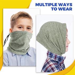 img 1 attached to 🧣 Stay Warm with VULKIT Drawstring Adjustable Weather Scarves - Essential Boys' Accessories for Cold Weather