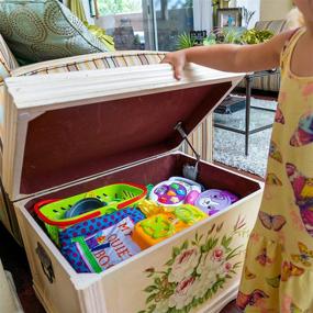 img 2 attached to 🔐 Enhanced Lid Support: SafeStay Lid Stay 105° Open with Soft Close, Simple Installation for Toy Boxes and Chests