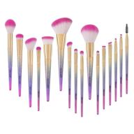 🌈 docolor makeup brushes 16pcs fantasy set for professional makeup application: foundation, blending, blush, concealer, eye shadow, synthetic face, liquid, powder, cream cosmetics brushes in rainbow box logo