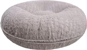 img 3 attached to 🐶 BESSIE AND BARNIE Signature Serenity Grey Luxurious Plush Faux Fur Bagel Pet/Dog Bed (Available in Various Sizes)