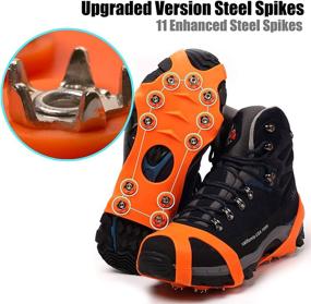 img 3 attached to 👣 Anti-Slip Ice Cleats 11-Spike Crampons for Hiking Shoes, Boots, and Outdoor Activities: Fishing, Walking, Mountaineering