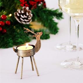 img 3 attached to 🦌 6-Pack Metal Reindeer Tea Light Candle Holders for Christmas Table Decorations and Centerpieces