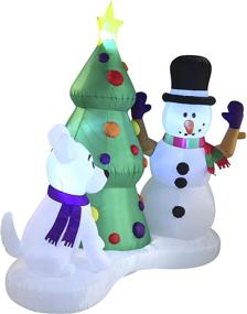 img 2 attached to 🎄 6 FT Tall Christmas Snowman with Christmas Tree Inflatable - Perfect for Xmas Party Indoor/Outdoor Decorations, Yard, Garden, Lawn, Holiday Season