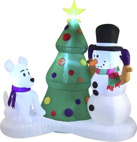 img 3 attached to 🎄 6 FT Tall Christmas Snowman with Christmas Tree Inflatable - Perfect for Xmas Party Indoor/Outdoor Decorations, Yard, Garden, Lawn, Holiday Season