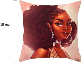 img 2 attached to 🏾 GUAGLL 4 Pack Decorative Throwing Pillowcase: Vibrant African Black Female Prints for Square Sofa Pillows - 18 x 18 inch Size