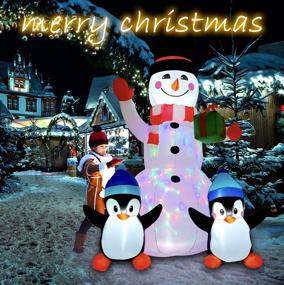 img 3 attached to Ausein 6FT Christmas Inflatables Outdoor Decorations: Snowman with Rotating LED Lights