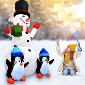 img 2 attached to Ausein 6FT Christmas Inflatables Outdoor Decorations: Snowman with Rotating LED Lights