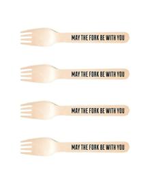 img 1 attached to Perfect Stix May Fork-20ct - Sucre Shop May Fork-20 Wooden Cutlery Forks with Print (Pack of 20) - Eco-Friendly and Stylish Utensils for Parties and Events