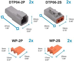 img 3 attached to ➰ JRready DTP Connector Kit ST6138: Waterproof Electrical Wire Connector with 2 Pin Gray Design - Current Rating of 25 Amps, 2 Sets