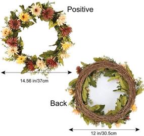 img 3 attached to XYXCMOR Artificial Chrysanthemum Wreaths Thanksgiving