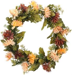 img 4 attached to XYXCMOR Artificial Chrysanthemum Wreaths Thanksgiving