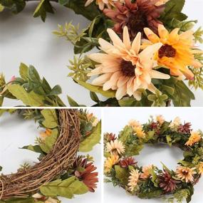 img 1 attached to XYXCMOR Artificial Chrysanthemum Wreaths Thanksgiving