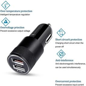 img 1 attached to Быстрая автомобильная зарядка HOOTEK USB с быстрой зарядкой 3.0 - двойное портовое адаптер для прикуривателя для Samsung Galaxy S21 S20 FE S10e S9 S8 Note20 Ultra, iPhone 13/12/11/XS/XR/8, LG - мини-дизайн Flush Fit