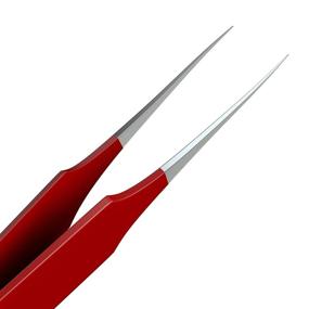 img 2 attached to 🔴 Tweezees Precision Red Stainless Steel Tweezers: Professional Slant and Splinter Tip Tweezer for Eyebrow Shaping and Hair Removal