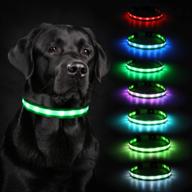 🐶 2021 newest rechargeable led dog collar lights by haopinsh - lighted up safety collar for small, medium, large dogs - usb charger - 8 changing colors logo