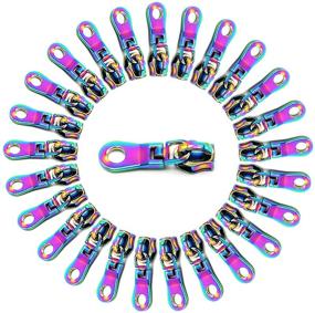 img 4 attached to 25PCS B.Y Elements Rainbow Zipper Pulls for Zipper Repair Kit, Replacement Zipper Pulls, 5 Non-Lock Donut Shape Metal Zipper Sliders for Purses, Clothing, Luggage Bags...