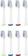 💡 8-pack of soft bristle replacement brush heads for smile bright platinum sonic electric toothbrush logo