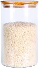 img 4 attached to 🍚 Versatile Glass Rice Storage Containers: Stackable, Airtight, 60 FL OZ (1800ml) Jars for Kitchen Food, Coffee Bean, Pet Treat, Flour, Loose Tea & More!