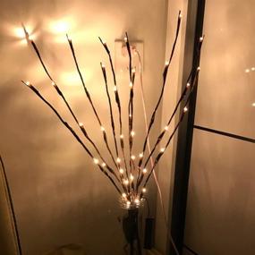 img 2 attached to 🌿 Enhance Your Decor with 3 Pack of Warm White Lighted Branches: Battery Operated Artificial Tree Lights for Stunning Ambiance