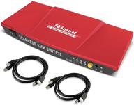 tesmart hdmi kvm switch pip kvm switch box 4k@30hz with ir remote 2 in 1 out supports usb 2 logo
