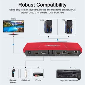 img 2 attached to TESmart HDMI KVM Switch PIP KVM Switch Box 4K@30Hz With IR Remote 2 In 1 Out Supports USB 2