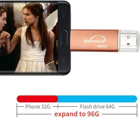 img 2 attached to 📱 Avomoco 128GB USB флеш-накопитель для смартфонов на Android, планшетов и ПК - фотовставка для Samsung Galaxy S7/S6/S5/S4/S3/Note5/4/3/2, A7/A8/A9, C5/C7 и т. д. (Микро-порт и USB A-порт)