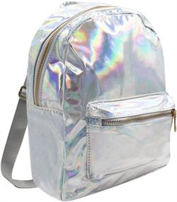 img 2 attached to 🎒 Holographic Leather Backpack: Stylish & Versatile Shoulder Bag for Casual Daypacks