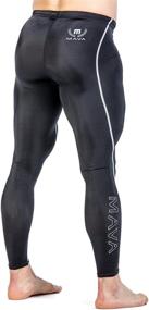 img 4 attached to Mava Men’s Compression Pants: Warm & Comfortable Base Layer Tights for Sports, Running, Gym Workouts